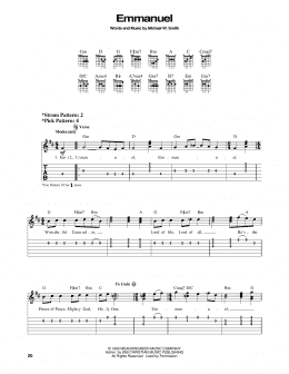 page one of Emmanuel (Easy Guitar Tab)