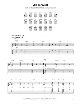 page one of All Is Well (Easy Guitar Tab)