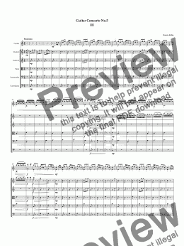 page one of Guitar Concerto No.5. 3rd movement