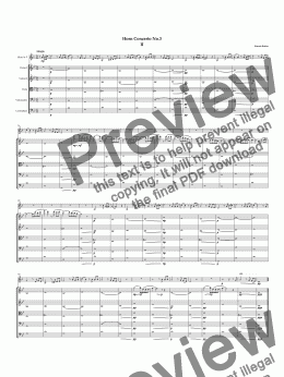 page one of Horn Concerto No.3. 2nd movement