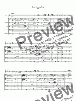 page one of Horn Concerto No.3. 3rd movement