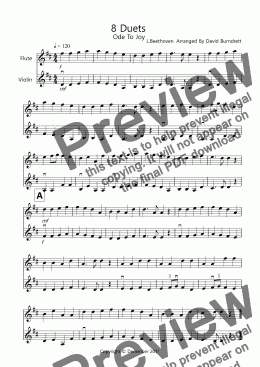 page one of 8 Easy Duets for Flute and Violin