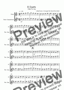 page one of 8 Easy Duets for Flute and Tenor Saxophone