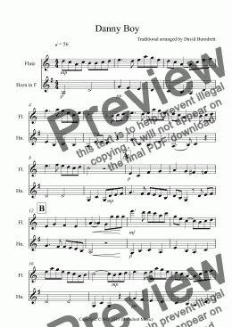 page one of Danny Boy for Flute and Horn Duet