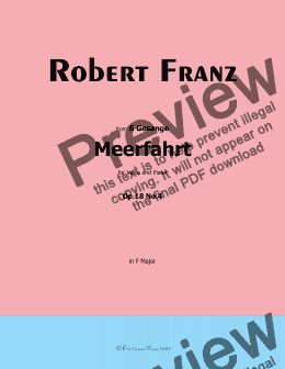 page one of R. Franz-Meerfahrt,in F Major