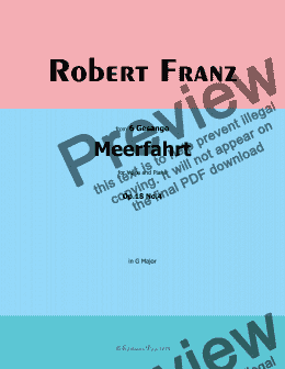 page one of R. Franz-Meerfahrt,in G Major