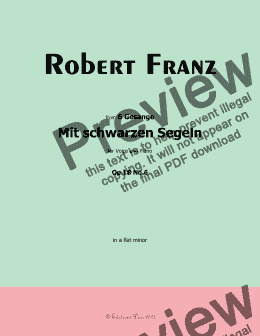 page one of R. Franz-Mit schwarzen Segeln,in a flat minor