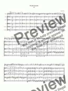 page one of Piccolo Concerto 2nd movement