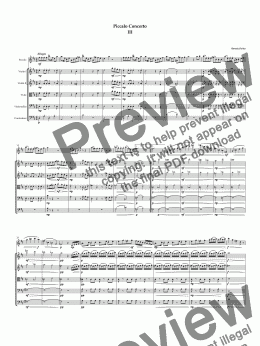 page one of Piccolo Concerto 3rd movement