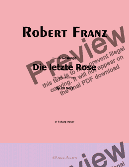 page one of R. Franz-Die letzte Rose,in f sharp minor