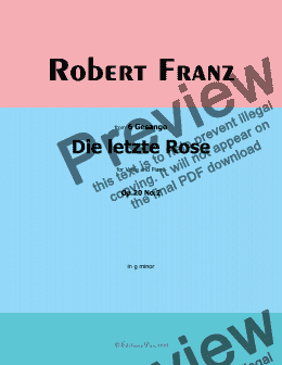 page one of R. Franz-Die letzte Rose,in g minor