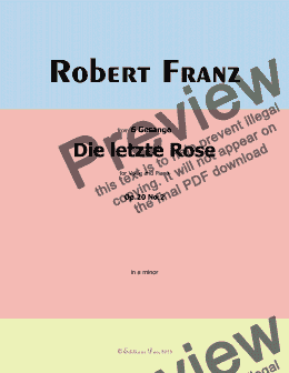 page one of R. Franz-Die letzte Rose,in a minor