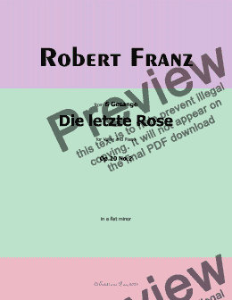 page one of R. Franz-Die letzte Rose,in a flat minor