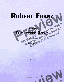 page one of R. Franz-Die letzte Rose,in c sharp minor