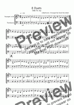 page one of 8 Easy Duets for Trumpet and Trombone