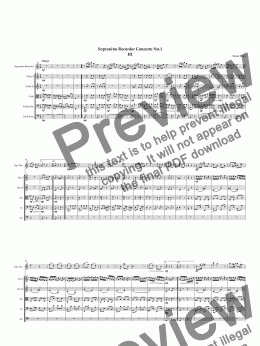 page one of Sopranino Recorder Concerto No.1. 3rd movement