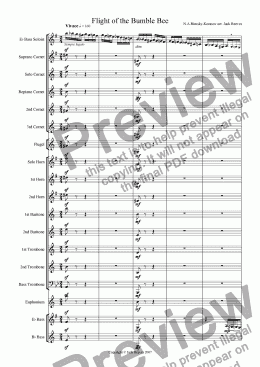 page one of Flight of the Bumble Bee (Brass Band - Eb Bass Solo)