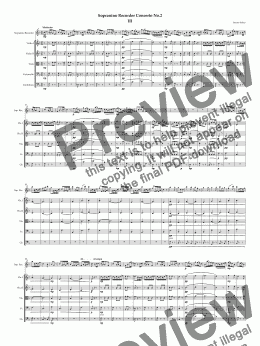 page one of Sopranino Recorder Concerto No.2. 3rd movement