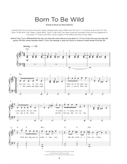 page one of Born To Be Wild (Really Easy Piano)