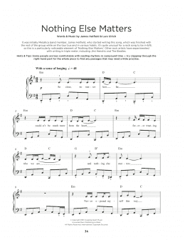 page one of Nothing Else Matters (Really Easy Piano)