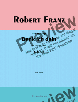 page one of R. Franz-Denk ich dein,in A Major