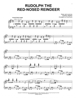 page one of Rudolph The Red-Nosed Reindeer (Piano Solo)