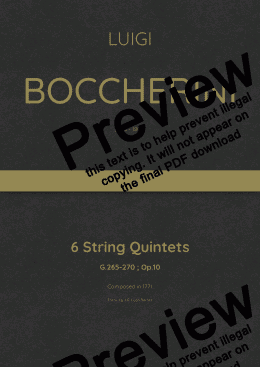 page one of Boccherini - 6 String Quintets