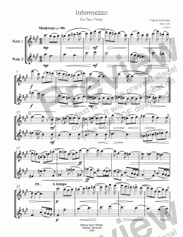 page one of Intermezzo for Two Flutes