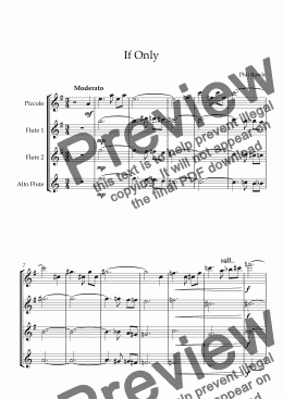 page one of If Only - Flute Quartet