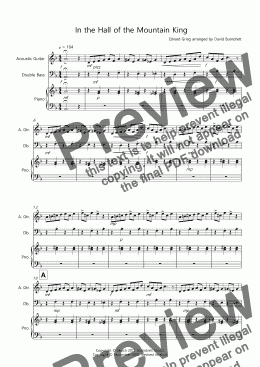 page one of In the Hall of the Mountain King for Guitar and Double Bass Duet