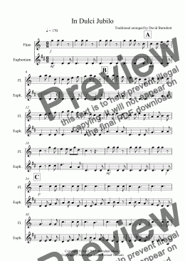 page one of In Dulci Jubilo for Flute and Euphonium Duet