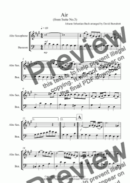 page one of Air on a G String for Alto Saxophone and Bassoon Duet