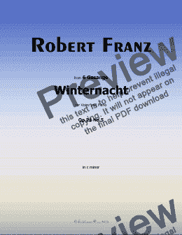 page one of R. Franz-Winternacht,in c minor