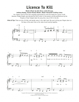 page one of Licence To Kill (Really Easy Piano)