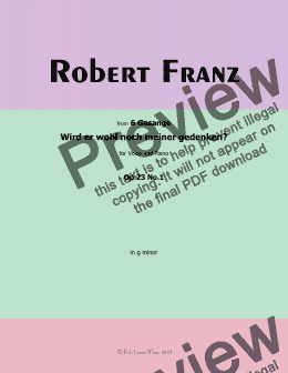 page one of R. Franz-Wird er wohl noch meiner gedenken?in g minor