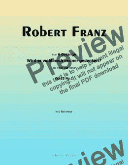 page one of R. Franz-Wird er wohl noch meiner gedenken?in b flat minor