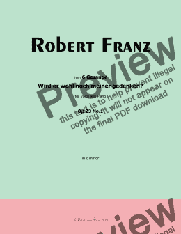 page one of R. Franz-Wird er wohl noch meiner gedenken?in c minor