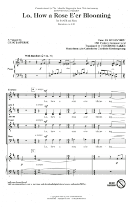 page one of Lo, How A Rose E'er Blooming (Choir)