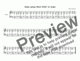 page one of Komm heiliger Geist Erfüll die Herzen - Choral Prelude