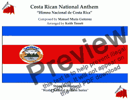 page one of Costa Rican National Anthem “Himno Nacional de Costa Rica” for String Orchestra