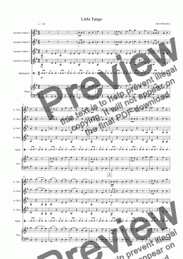 page one of Little Tango for Beginning Guitar Quartet