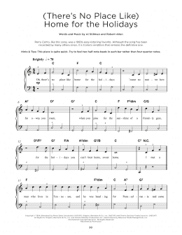 page one of (There's No Place Like) Home For The Holidays (Really Easy Piano)