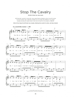 page one of Stop The Cavalry (Really Easy Piano)