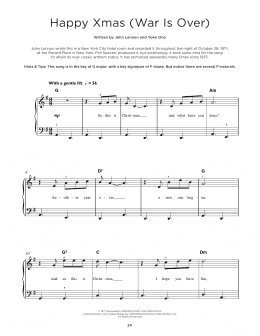 page one of Happy Xmas (War Is Over) (Really Easy Piano)