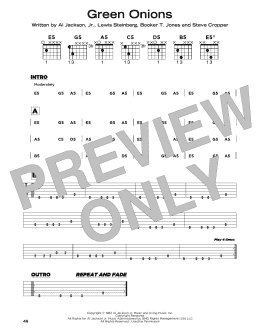 page one of Green Onions (Really Easy Guitar)