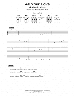 page one of All Your Love (I Miss Loving) (Really Easy Guitar)