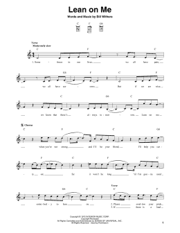 page one of Lean On Me (Mandolin)