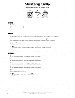 page one of Mustang Sally (Really Easy Guitar)