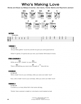 page one of Who's Making Love (Really Easy Guitar)