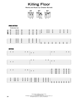 page one of Killing Floor (Really Easy Guitar)